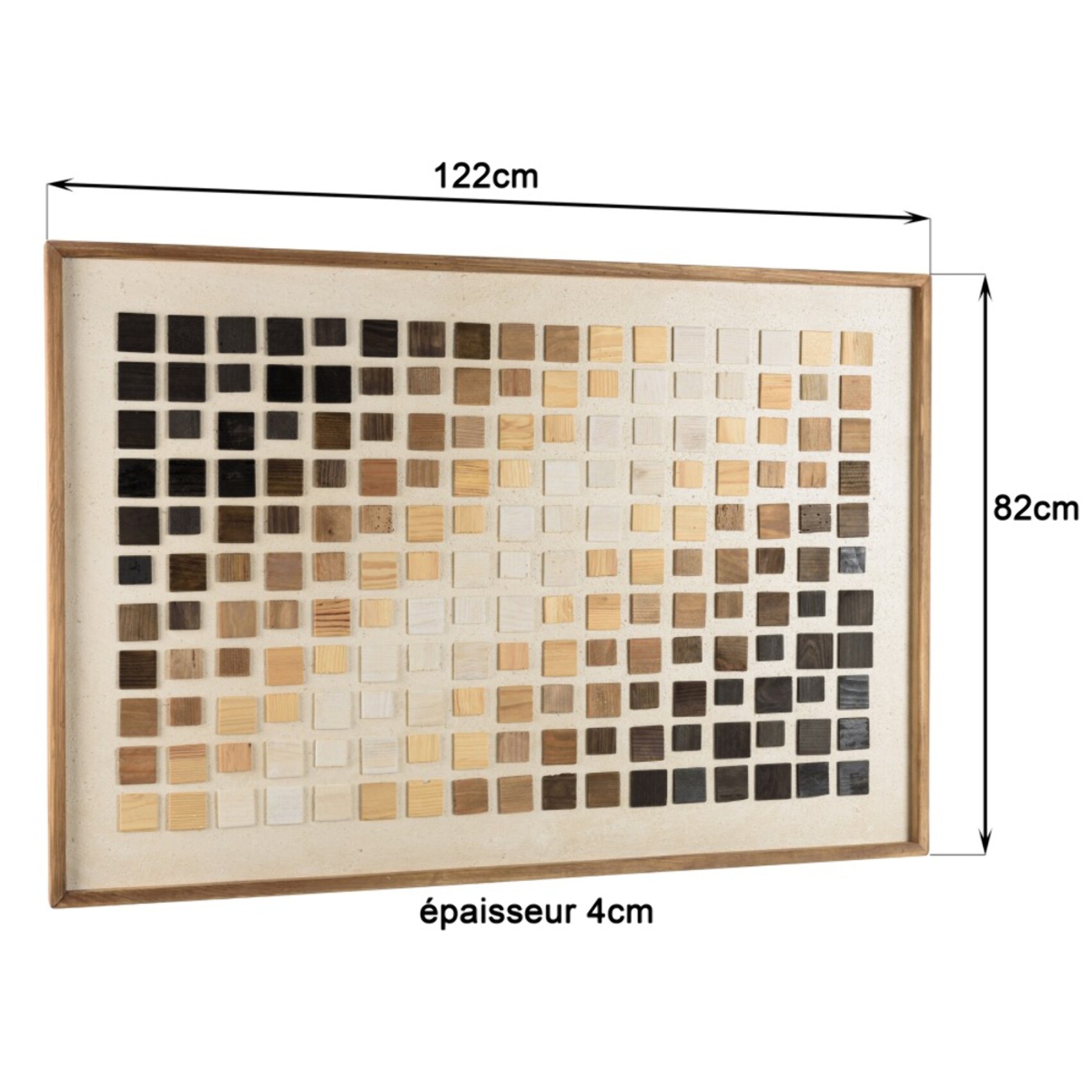 SANDY - Décoration murale 82x122cm dégradé de mosaïque en Pin recyclé