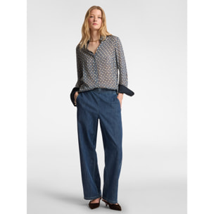 Elena Mirò - Camicia dalla stampa geometrica - Blu