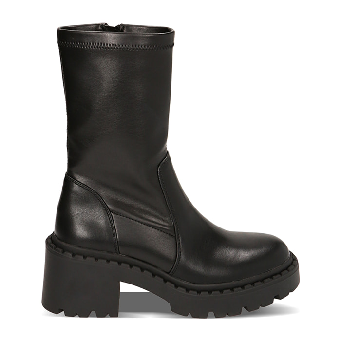 Botines negros tacón 6,7 cm