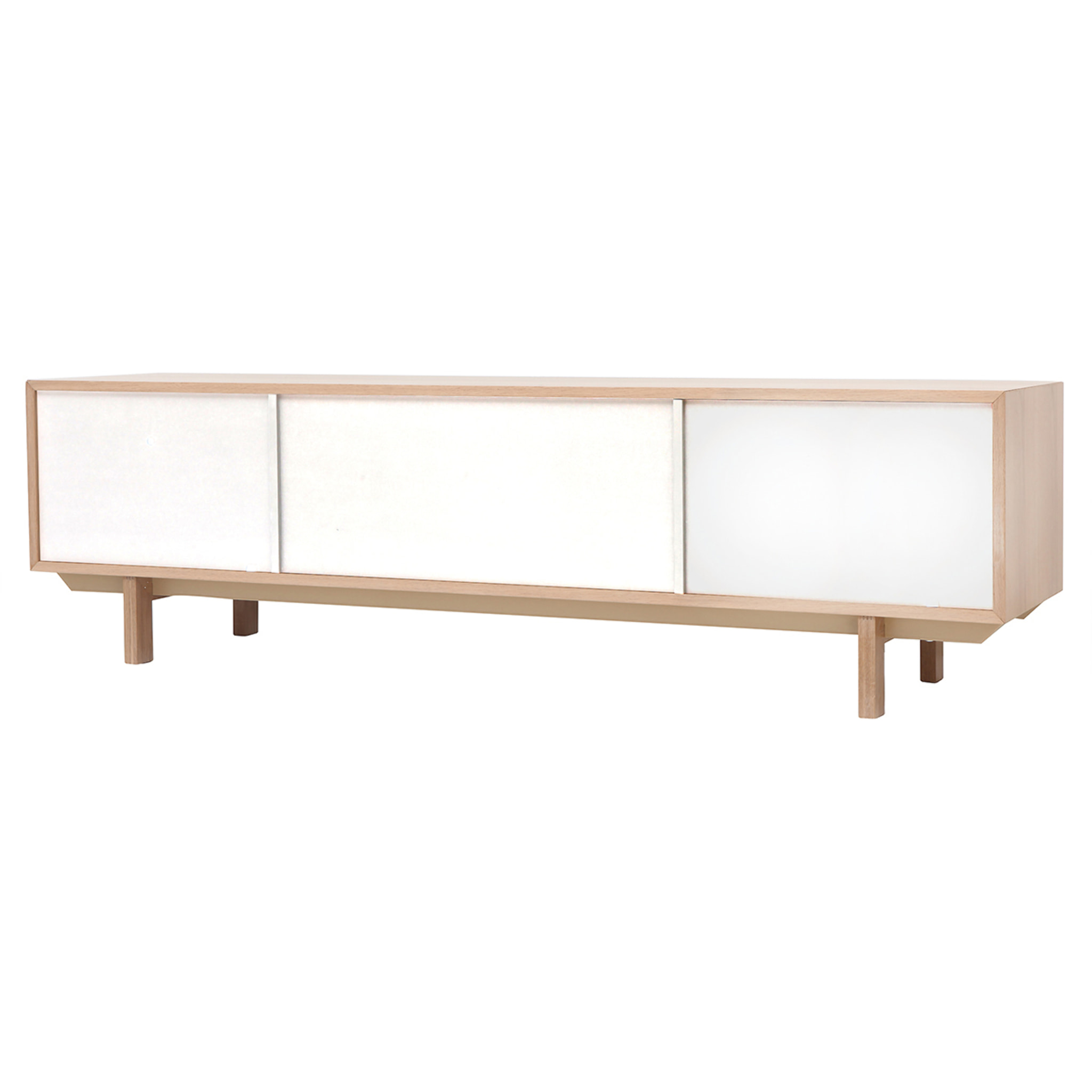 Meuble TV scandinave bois et blanc L180 cm SID
