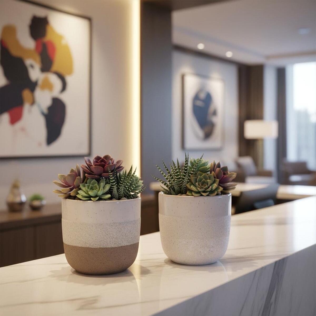 Set 2 cachepot - 13xH12x13cm - Pezzi 3 - Bianchi Dino SpA