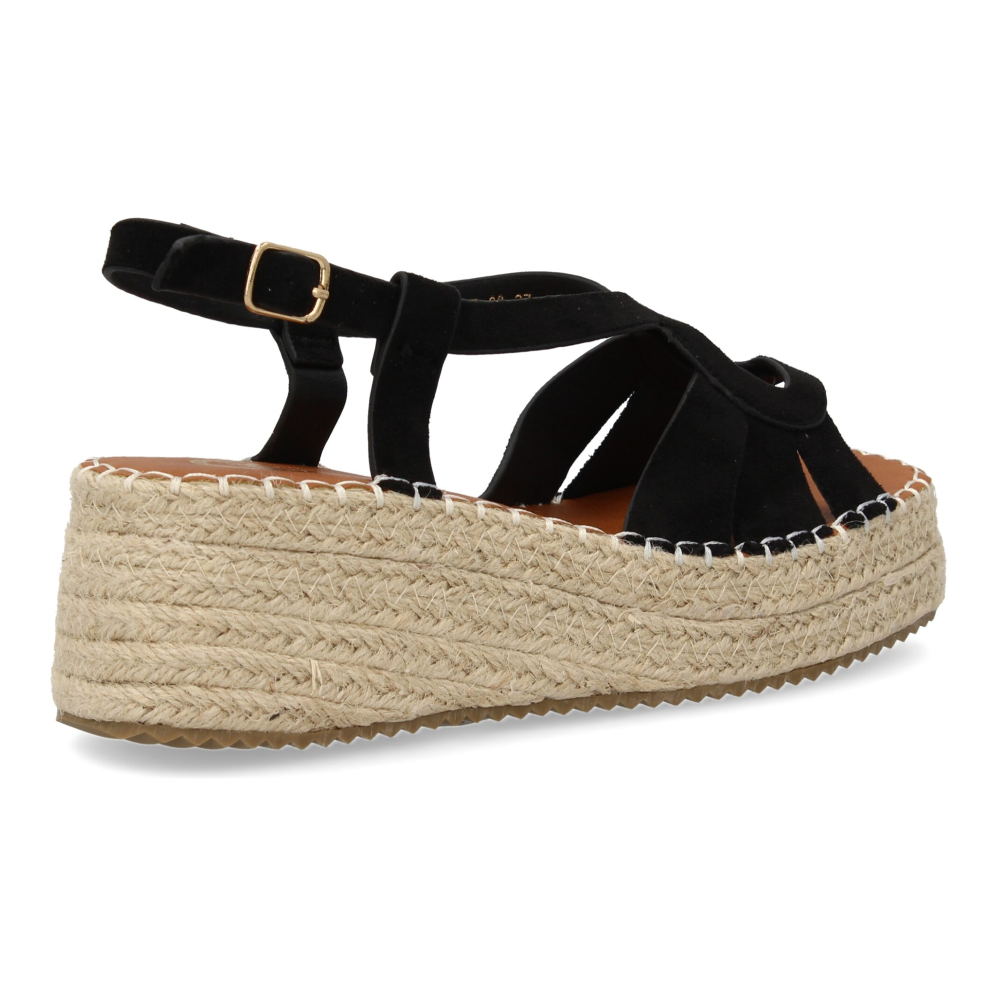 Sandalia de cuña de yute para mujer, comodas y elegantes, diseño moderno con tiras en la pala