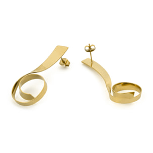 Pendientes Moneu acabado oro amarillo 18k