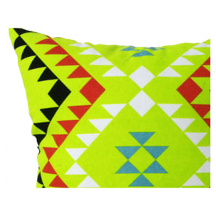 Coussin motif tribal vert 45x45 - TRIBE