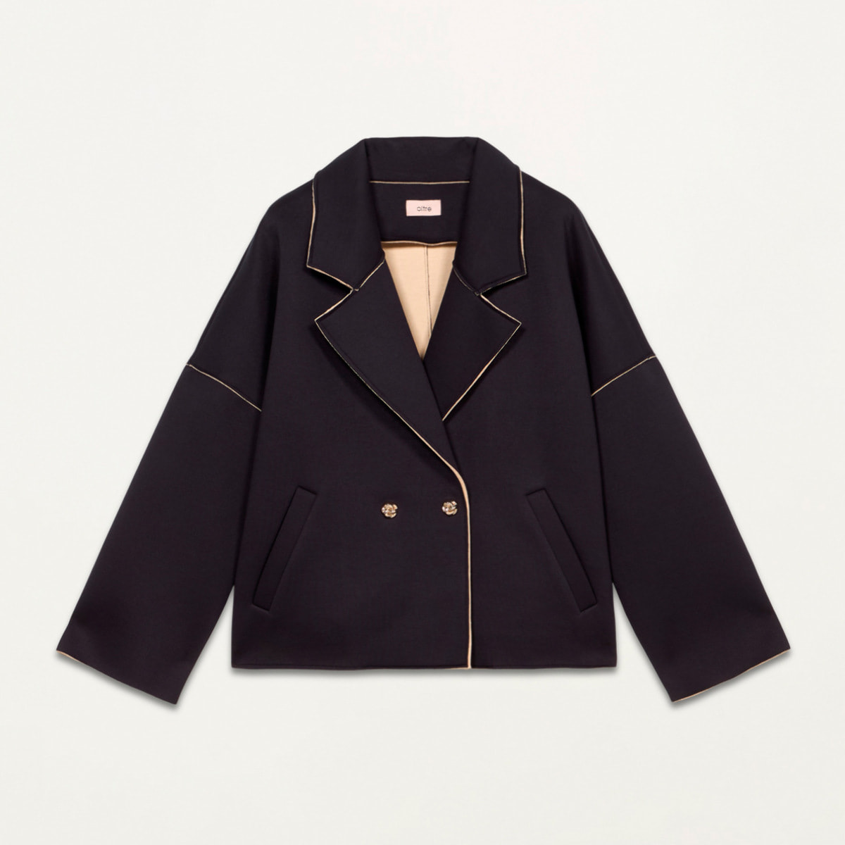 Oltre - Giacca corta in tessuto scuba - Blu