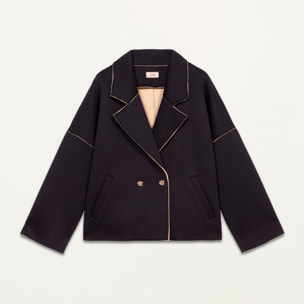 Oltre - Giacca corta in tessuto scuba - Blu