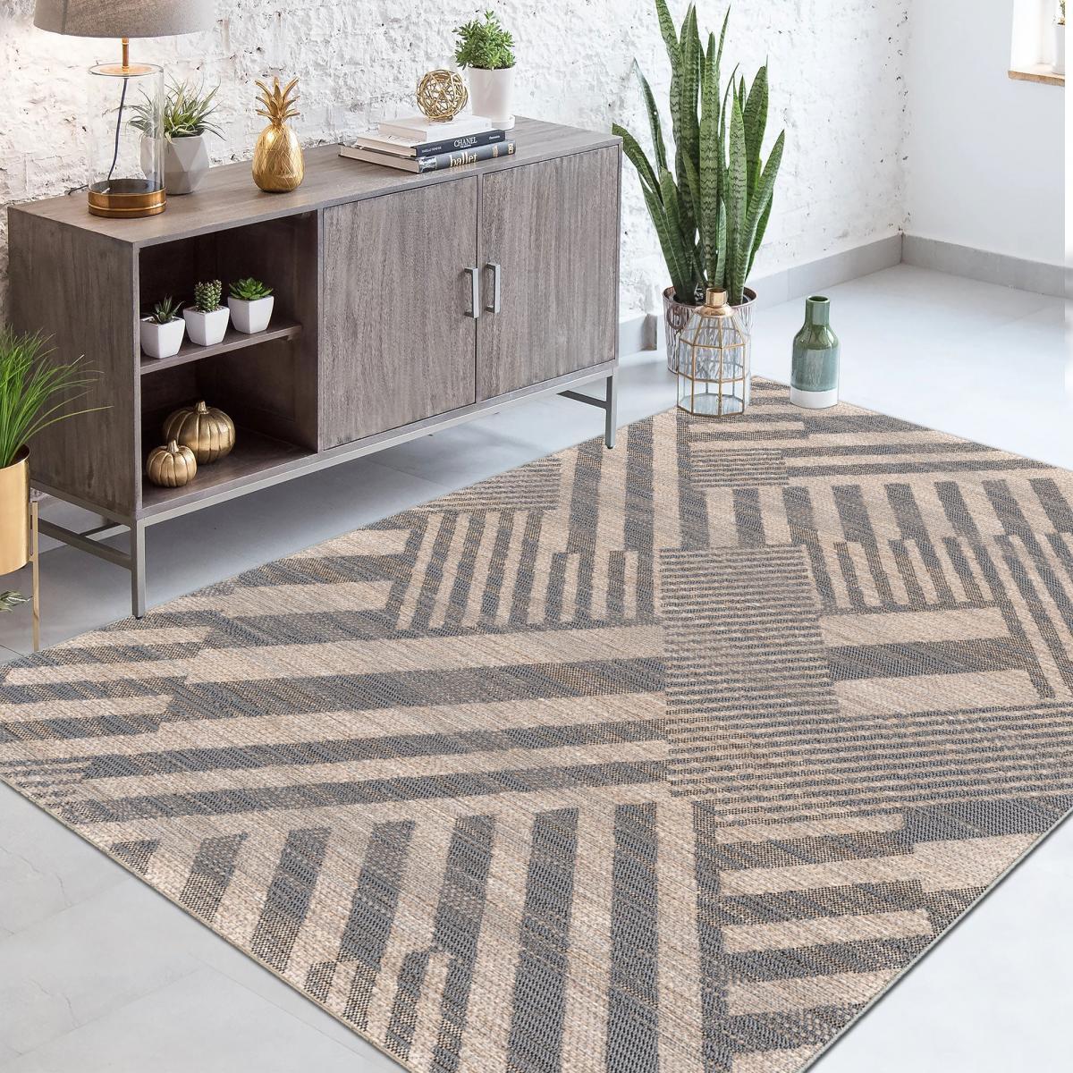 Tapis extérieur tissé kilim rectangle NISA