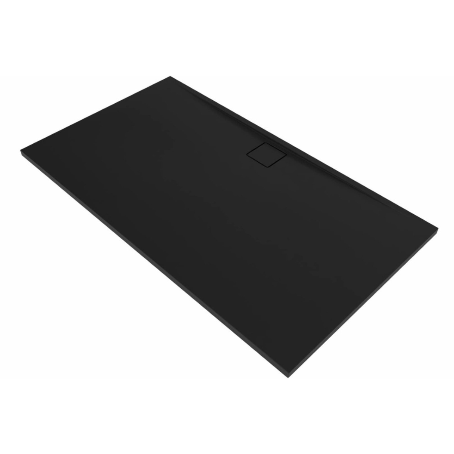 Vision Receveur de douche 140x90cm + Siphon Eslim90. Marbre coulé, noir (SATSVVI14090C-S)