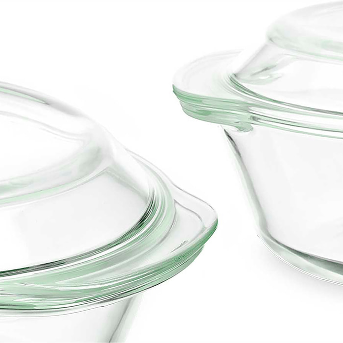 DAM DIGA SET 3 PASSALI IN BOROSILICATO 700 1000 1500ML 24x21x14 Cm. Colore trasparente