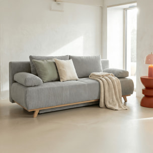 Canapé convertible 3 places en velours côtelé - LARIA