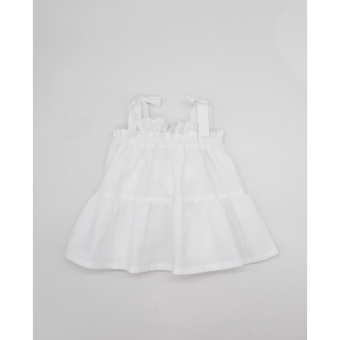 VESTIDO SEERSUCKER BLANCO CON TIRA BORDADA