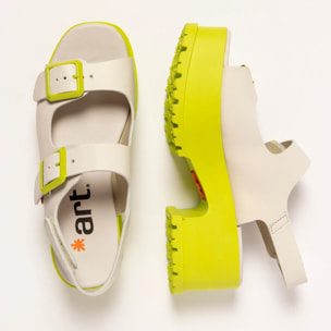 Sandalias con tacón 1821 NAPPA CREAM-PISTACHO/ MANCHESTER color Cream-pistacho