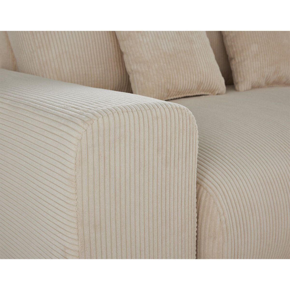 Garance - module d'assise 3 places avec accoudoir gauche - en velours côtelé - Beige