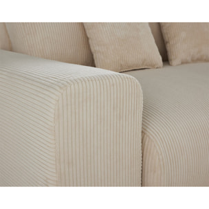 Garance - module d'assise 3 places avec accoudoir gauche - en velours côtelé - Beige