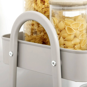 Well home carro de cocina rolling color taupe con 3 cestas y ruedas 44x31,5x79,5cm