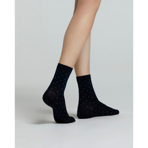 CALZA COTONE IBISCO CON MICRO DISEGNI