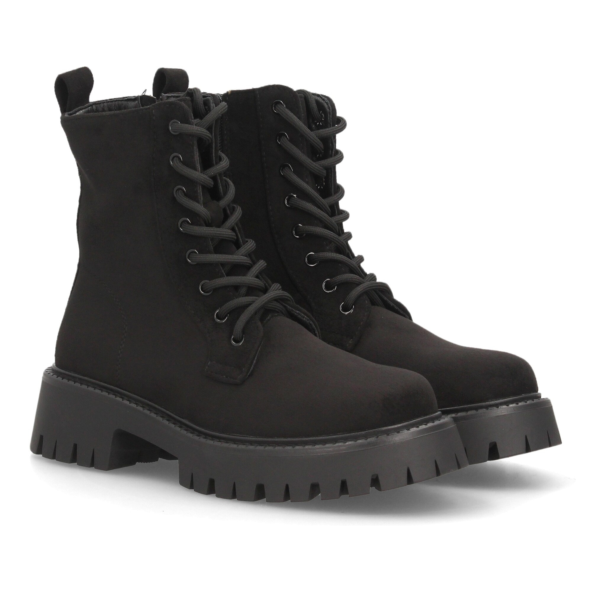 Botines militares con suela track para mujer