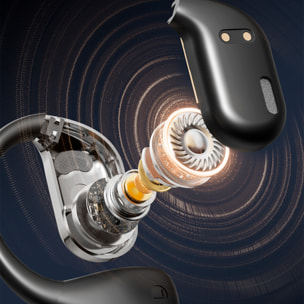 M75 Auriculares bluetooth 5.4 AI intelligent translation . Tecnología OWS con pantalla digital.