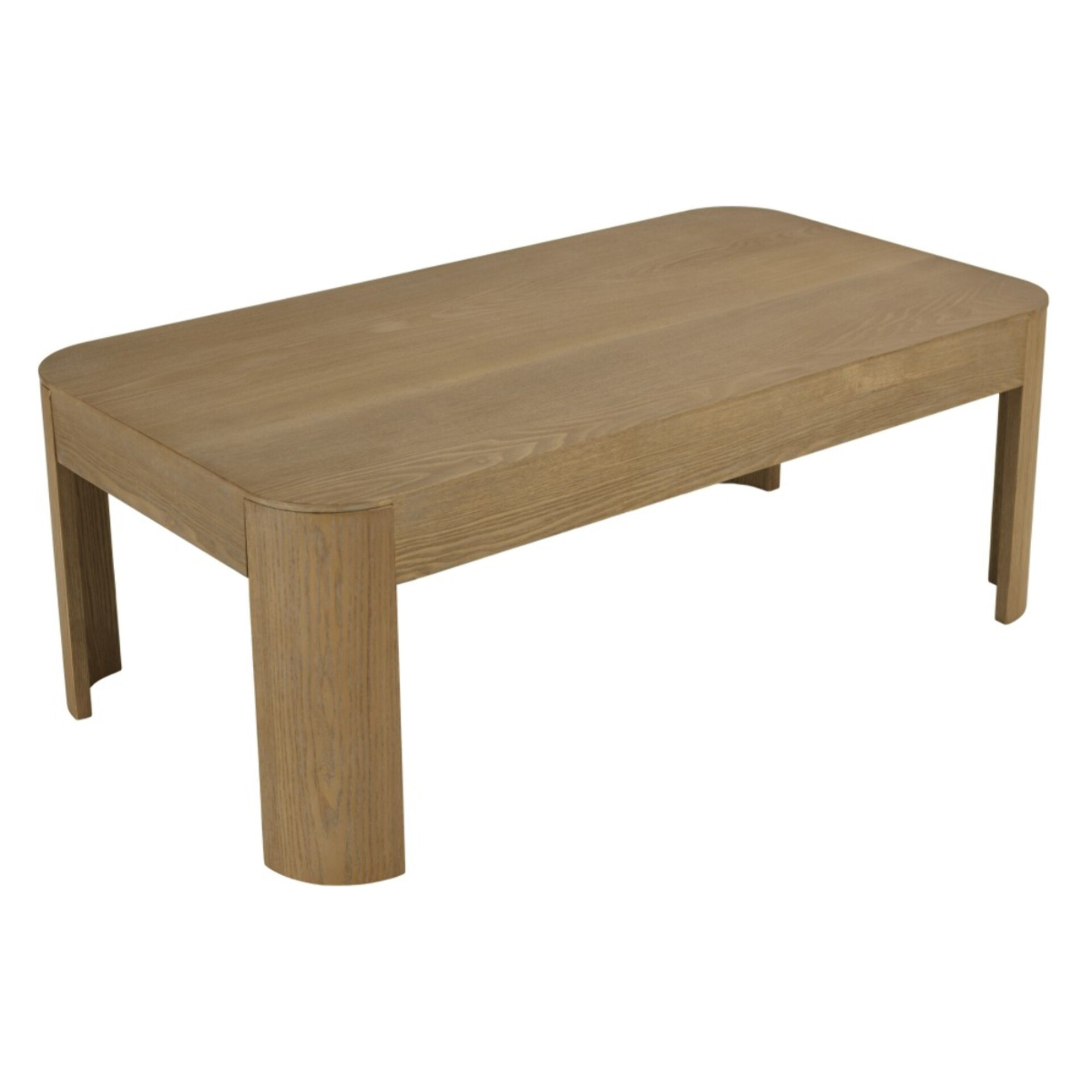 ELLA - Table basse rectangulaire L122 couleur naturelle design arrondi