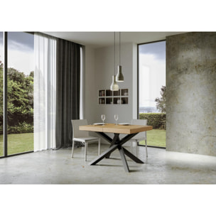 Table extensible 90x140/400 cm Volantis Chêne Nature cadre Anthracite