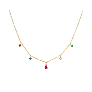 Collier Cascade Colors Argent Plaqué Or