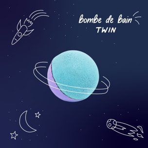 Twin Bath Bomb - Duo Boule de Bain Sécable - Bleu & Violet 170 g