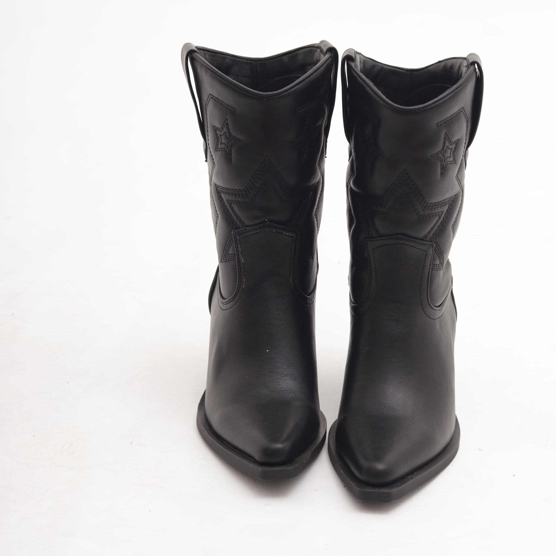 STIVALETTO TEXANO RICAMO STARS NERO