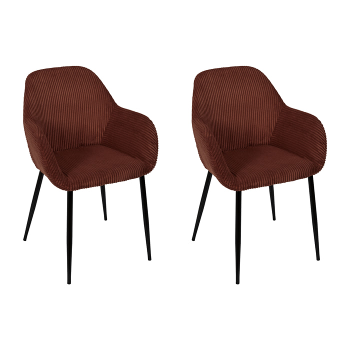 Fauteuil Cotele Scott Terracotta - Lot De 2