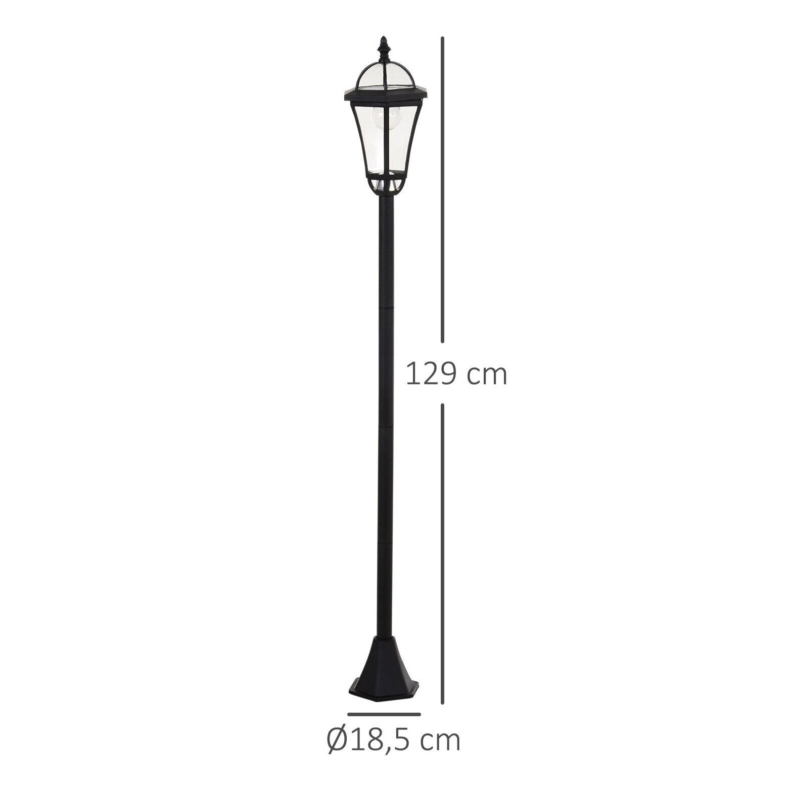 2 Farolas Solares de Jardín 129 cm con 2 Luces LED Blanca 3500K Impermeable IP44