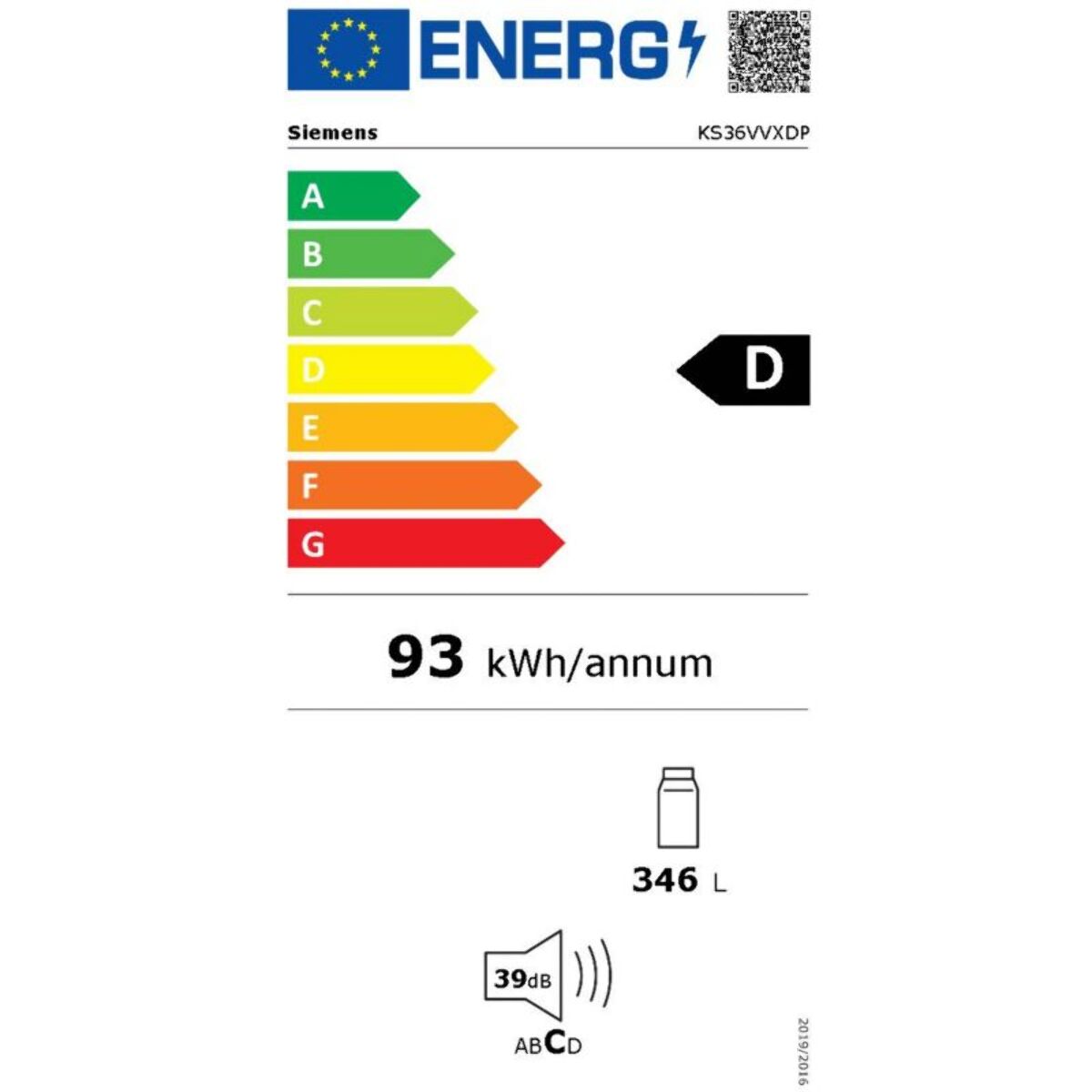 Réfrigérateur 1 porte SIEMENS KS36VVXDP iQ300, hyperFresh
