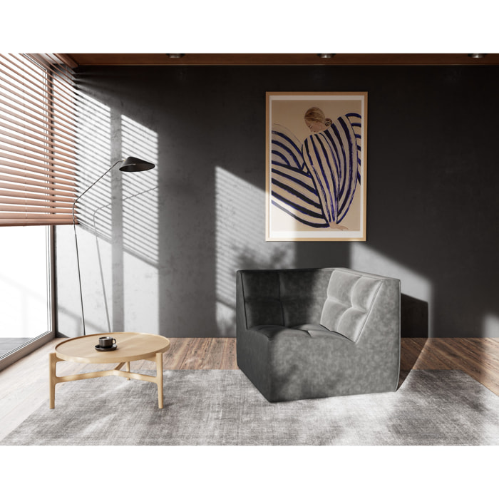 Alya - module d'angle en simili - Noir