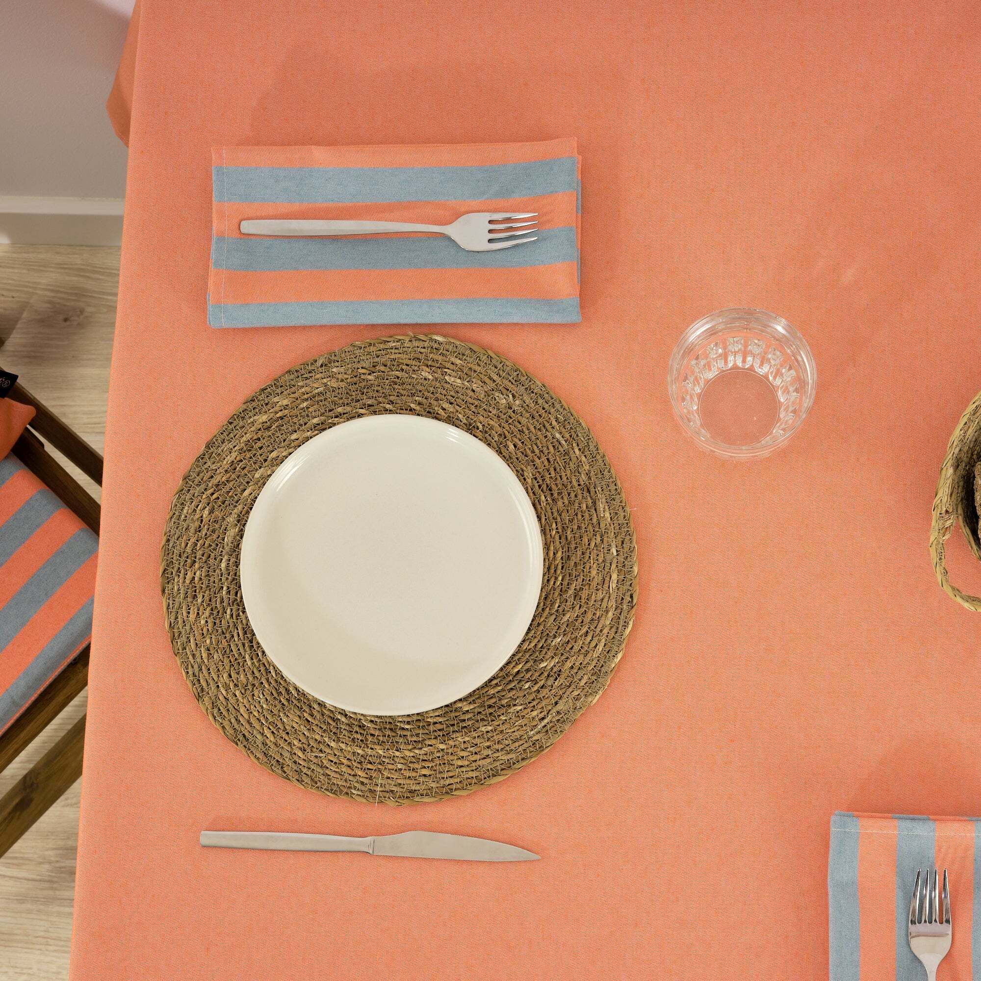 Nappe en tissu jacquard Maglia uni Orange