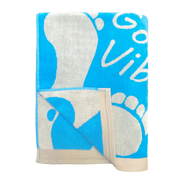 Serviette de plage éponge velours Jacquard - Toledo - 100x175cm - 470g/m²