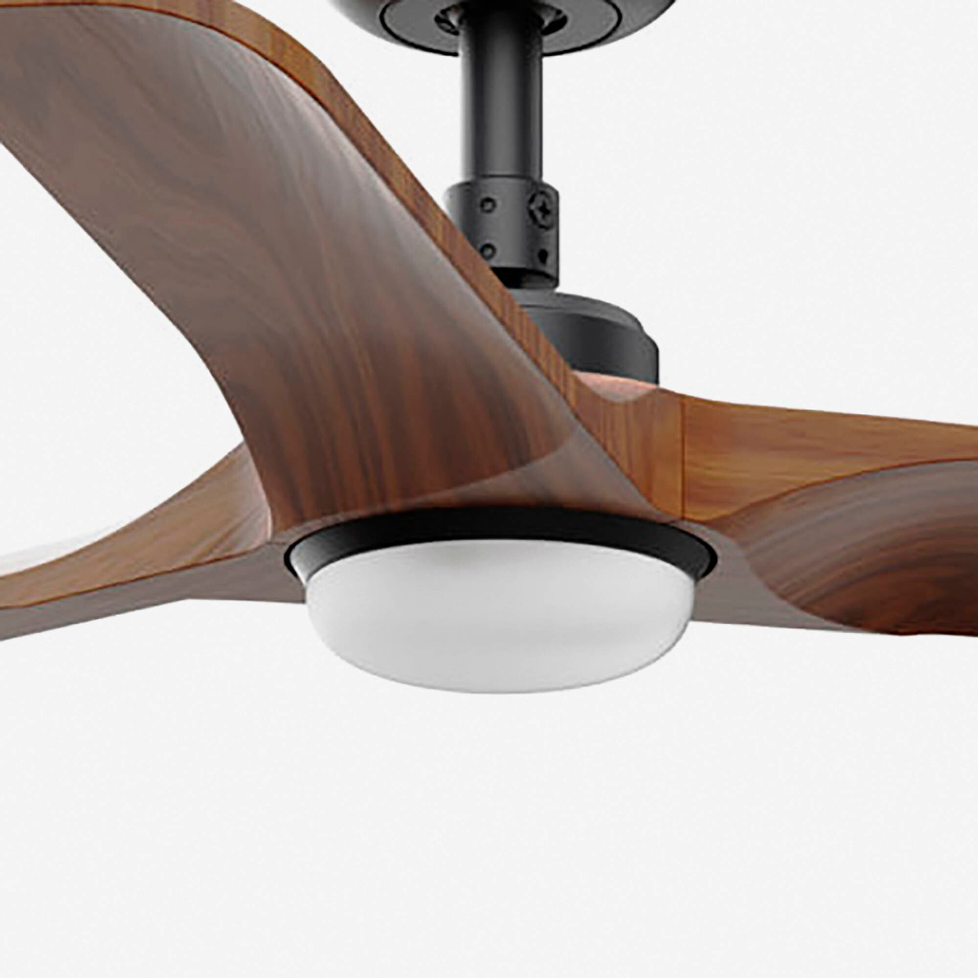 HEYWOOD S LED Ventilatore DC in legno scuro e nero