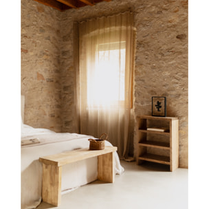 Étagère à chaussures en bois massif ton chêne moyen 80x60cm Hauteur: 80 Longueur: 60 Largeur: 35