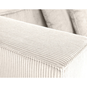 Colombine - canapé modulable droit - 2 places - en velours côtelé - Beige