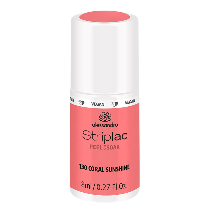 Striplac Peel or Soak - Vernis Semi-permanent - 130 Coral Sunshine 8 ml