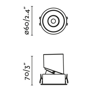 LOX EMPOTRABLE ORIENTABLE NEGRO 6-8W 3000K 36°