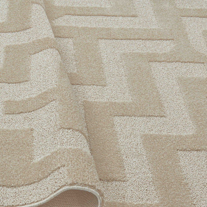 HARMONIE - Tapis de salon motif géométrique crème