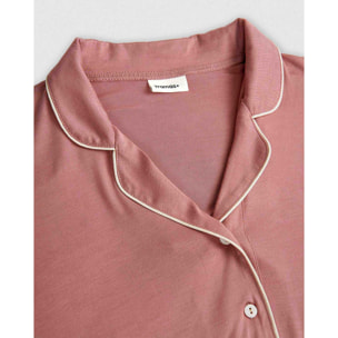 Camicia da notte in maglia di viscosa per donna, rosa malva