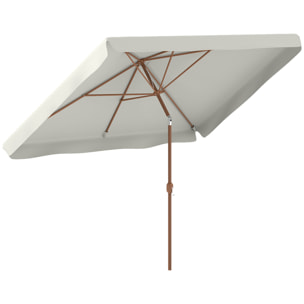 Sombrilla de Terraza Exterior 300x200 cm Parasol de Terraza Exterior con Ángulo Ajustable Mástil de Aluminio Manivela y Protección UV 50+ Sombrilla para Jardín Patio Crema