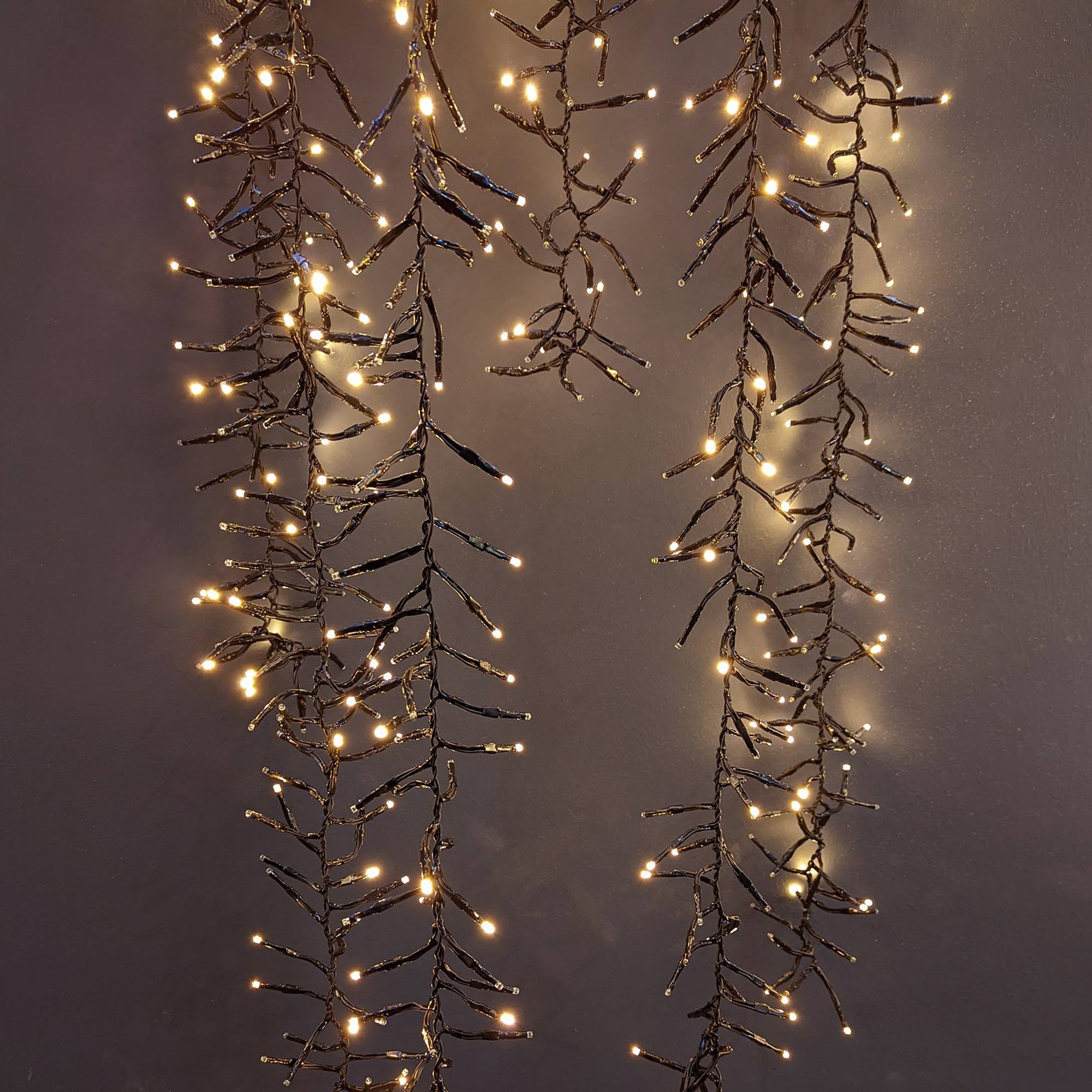 guirnaldas con 180 luces led en blanco cálido - cable 3m