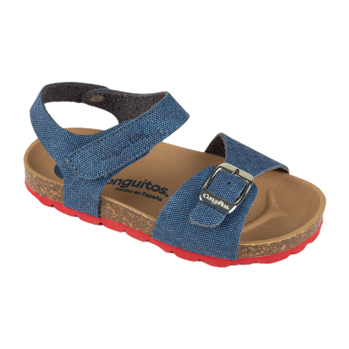 Sandalias Abiertas Con Hebilla en Azul