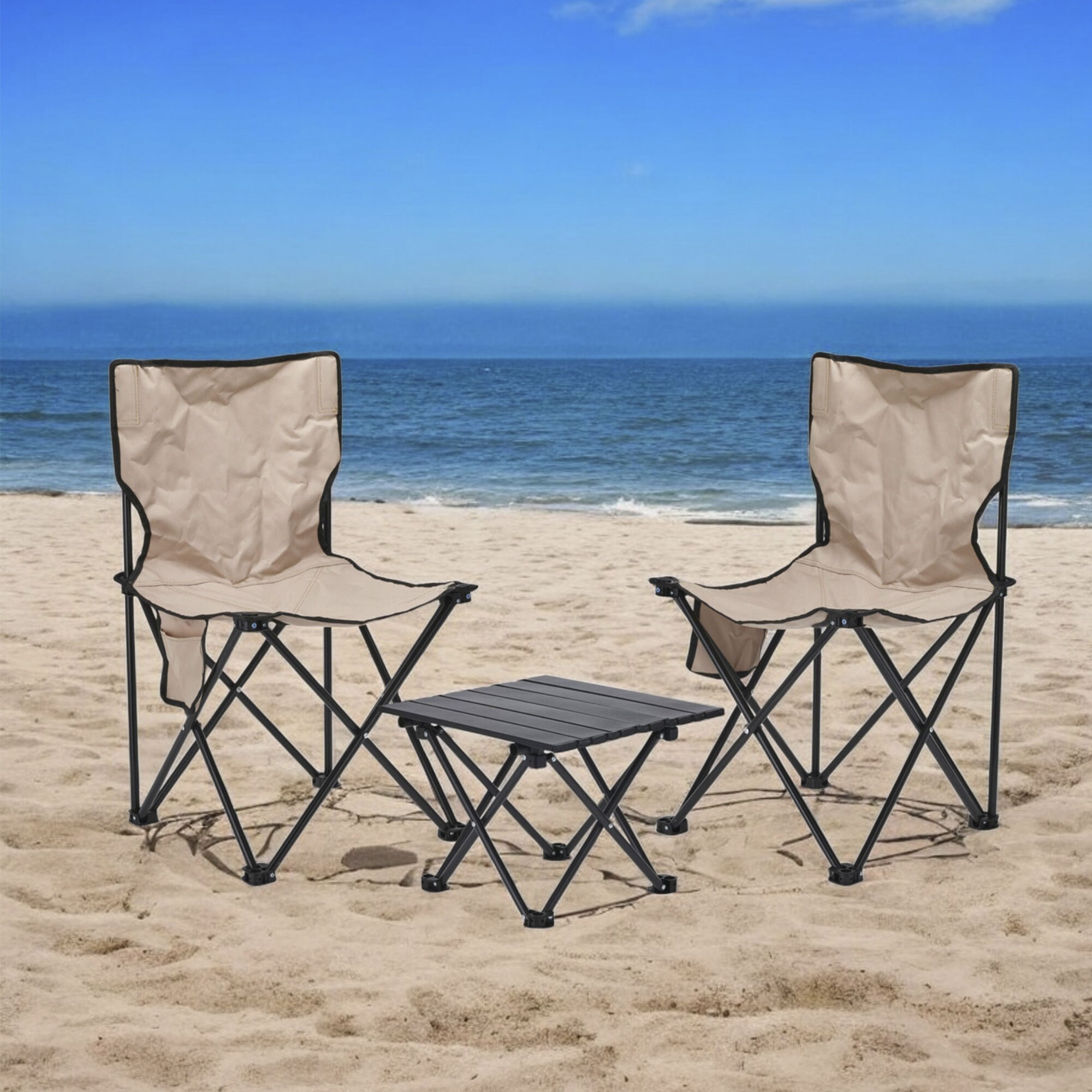 Well home set de camping con 2 sillas y 1 mesa plegable