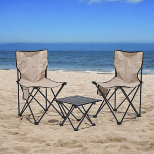 Well home set de camping con 2 sillas y 1 mesa plegable