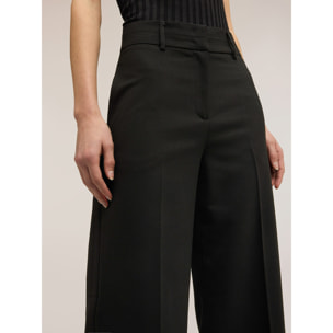 Motivi - Pantalones palazzo en tejido armaturado - Negro