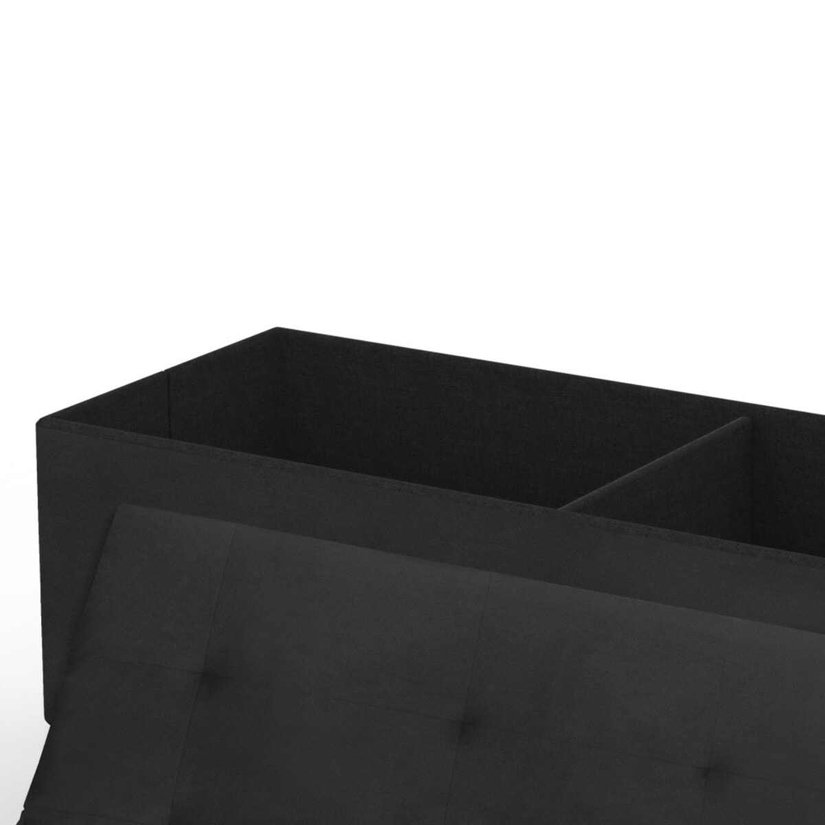 Banc coffre avec pieds dorés Loan en velours noir 100cm