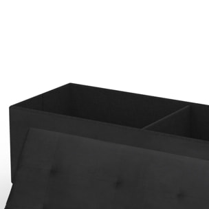 Banc coffre avec pieds dorés Loan en velours noir 100cm