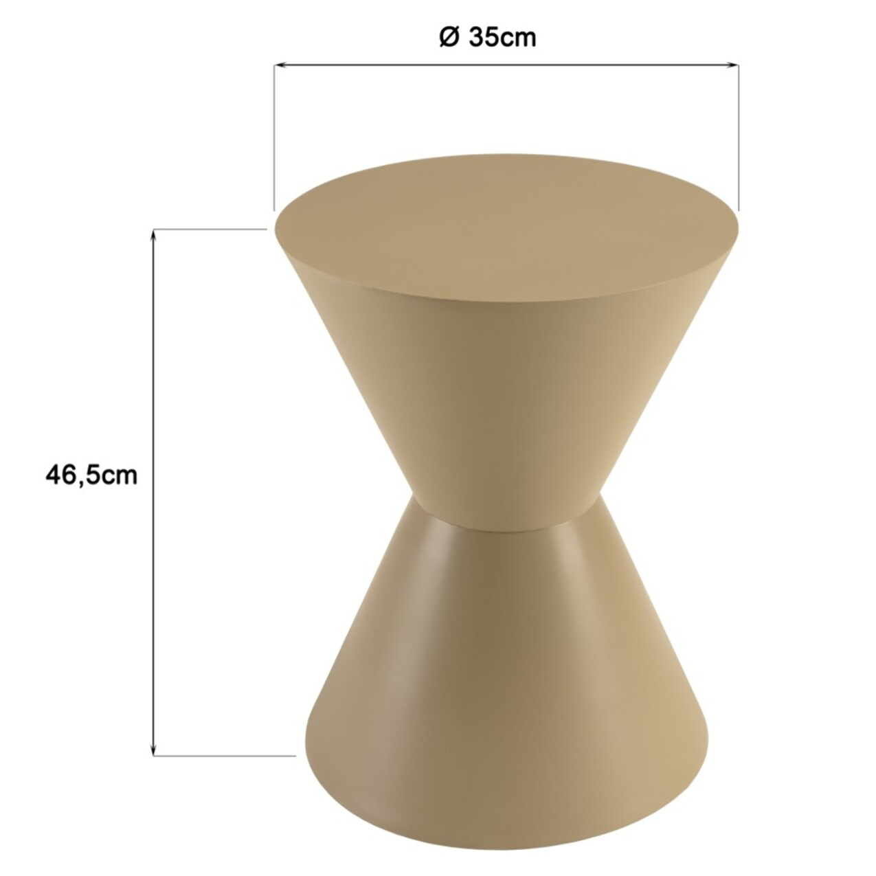 AGATHE - Table d'appoint ronde en bois peint taupe D35cm