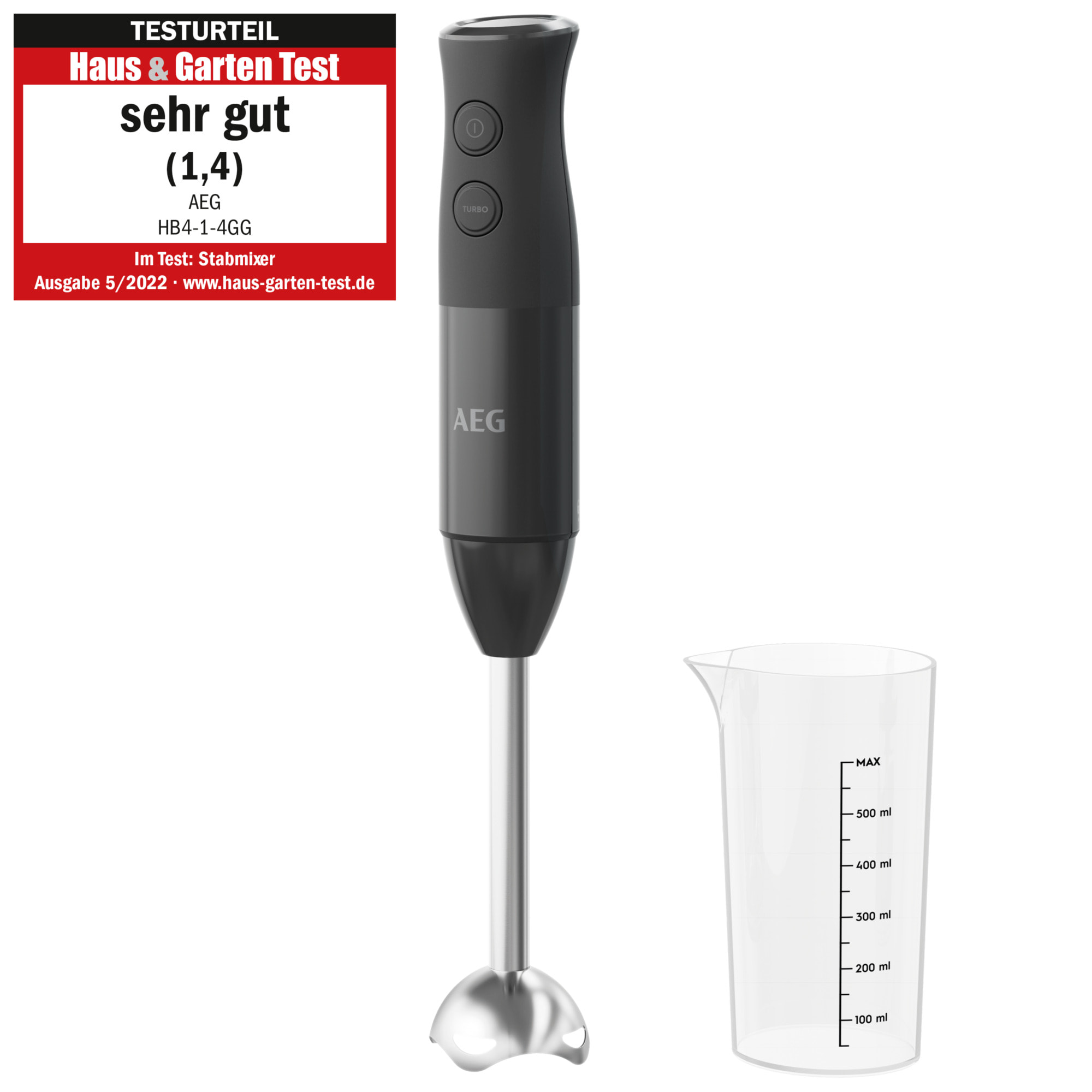 AEG Batidora de brazo de 600 W con función Turbo HB4-1-4GG